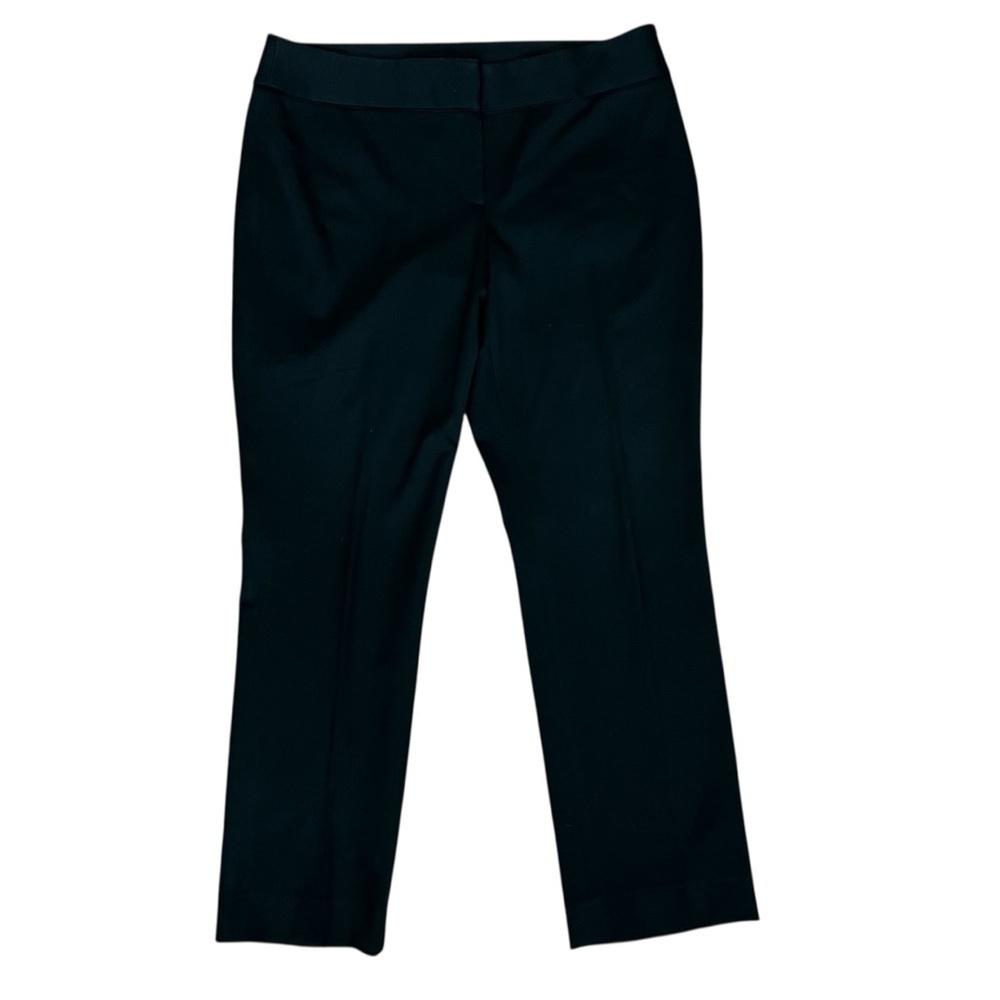 Ann Taylor Women’s 12 Lindsay Black Pants No Side Pockets Zip Button Stretch